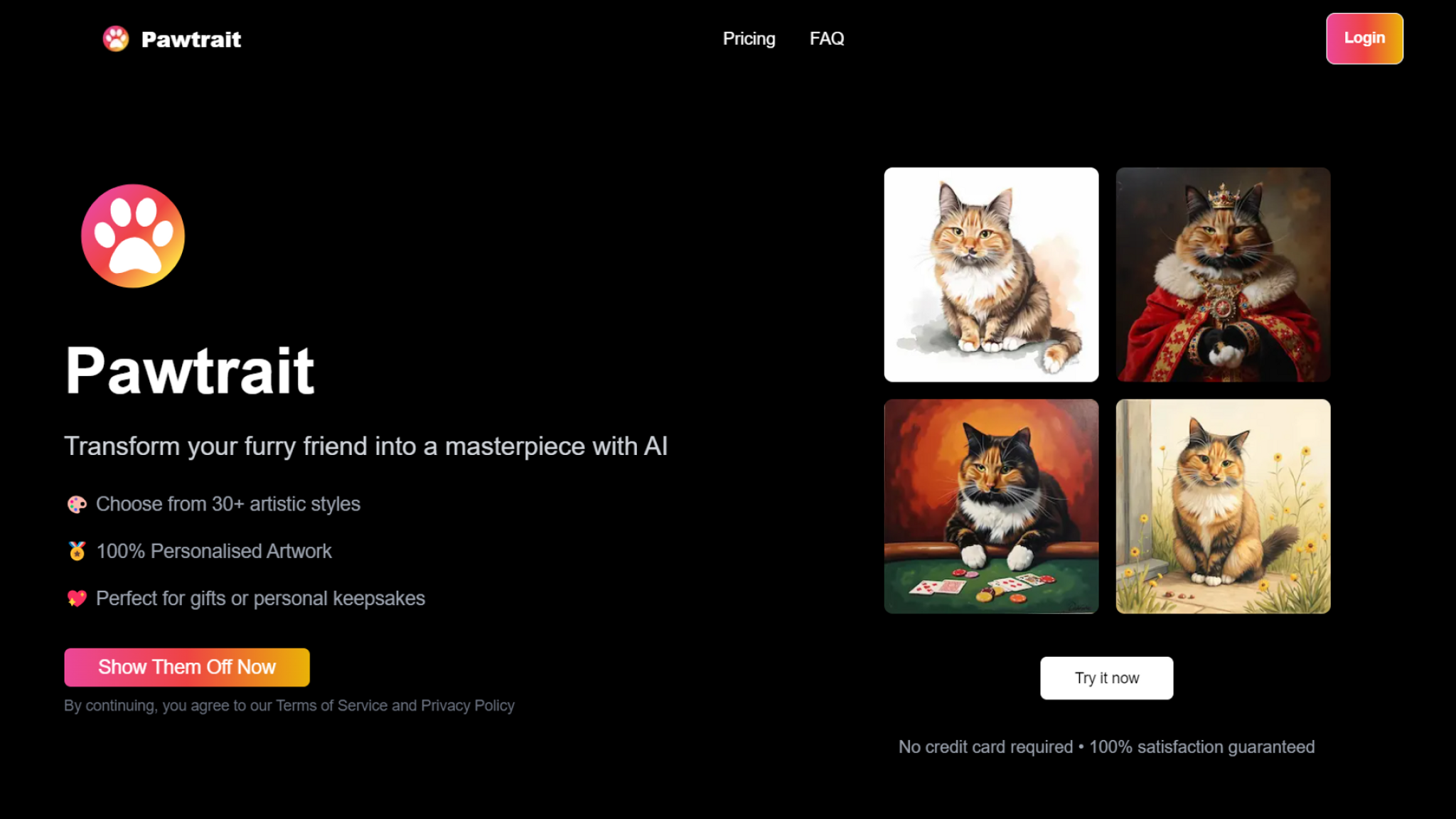 Create Pet Portraits with AI | Pawtrait AI - AItrendytools